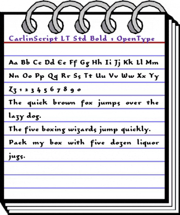 CarlinScript LT Std Regular Bold animated font preview