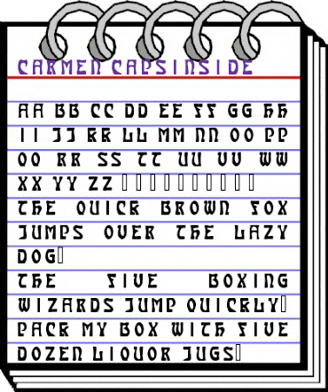 Carmen CapsInside Regular animated font preview