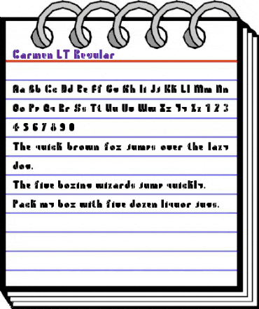 Carmen LT Regular animated font preview