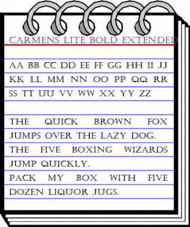 Carmens Lite Bold Extended Bold animated font preview