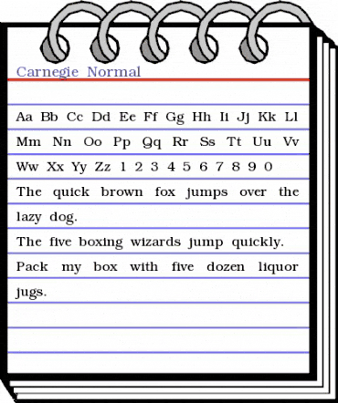 Carnegie-Normal Regular animated font preview