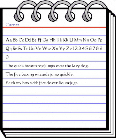 Carnet Regular animated font preview Carnet Regular animated font preview