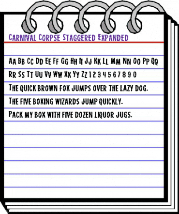 Carnival Corpse Staggered Expanded Expanded animated font preview