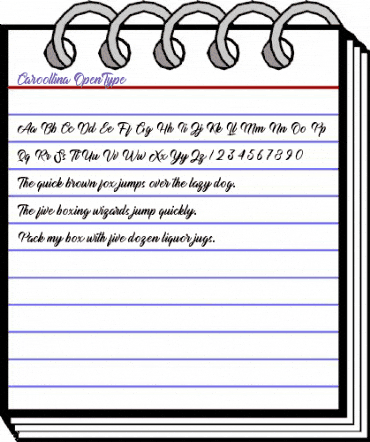 Caroollina Regular animated font preview