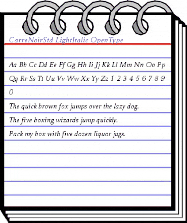 Carre Noir Std Light Italic animated font preview