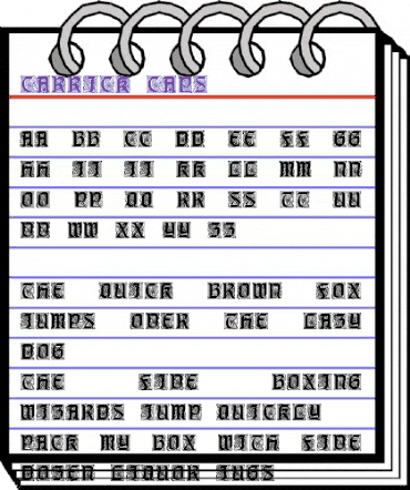 Carrick Caps Regular animated font preview