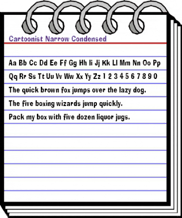 Cartoonist Narrow Condensed animated font preview