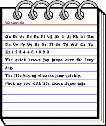 Casanova Regular animated font preview