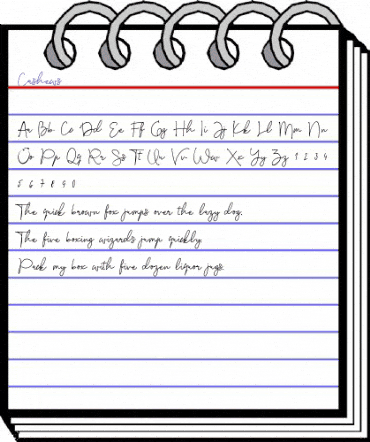 Cashews Regular animated font preview