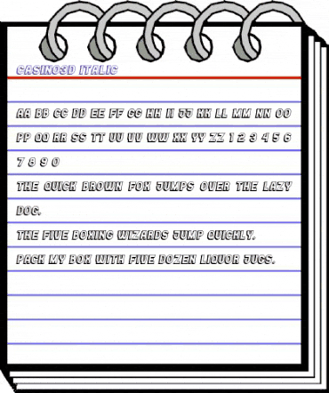 Casino 3D Italic animated font preview