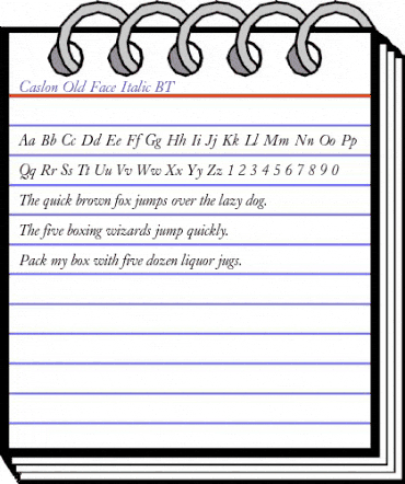 CaslonOldFace BT Italic animated font preview CaslonOldFace BT Italic animated font preview