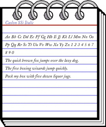 Caslon SSi Italic animated font preview Caslon SSi Italic animated font preview