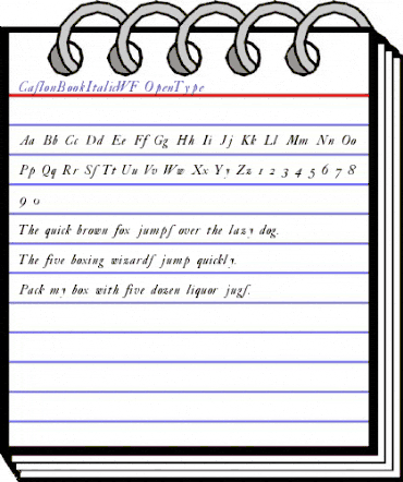CaslonBookItalicWF Regular animated font preview