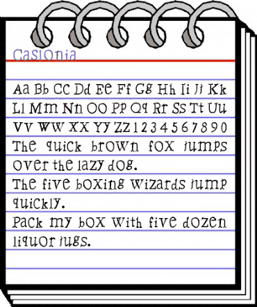 Caslonia Regular animated font preview