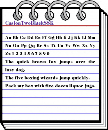 CaslonTwoBlackSSK Regular animated font preview