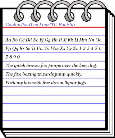 CaslonTwoTweFourITC Italic animated font preview