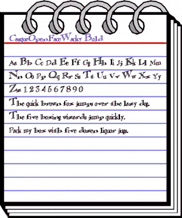 CasqueOpenFaceWacky Bold animated font preview