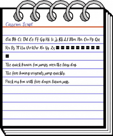 Casseron Script Regular animated font preview