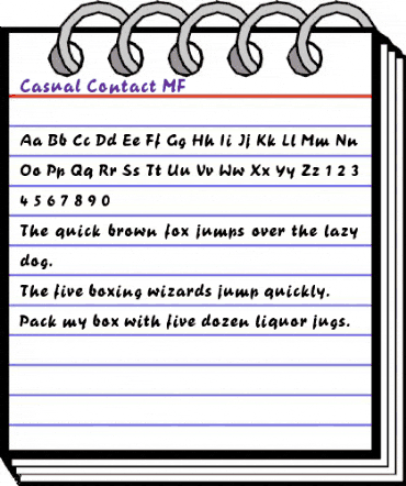 Casual Contact MF Regular animated font preview
