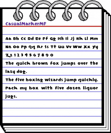 CasualMarkerMF Regular animated font preview