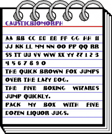 CausticBioMorph Regular animated font preview