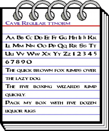 Cavil Regular animated font preview