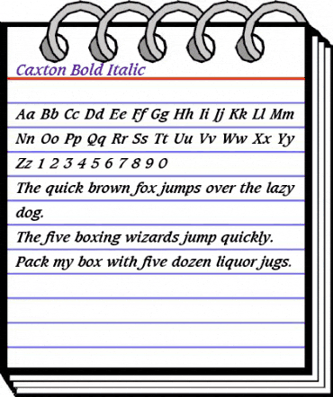 Caxton BoldItalic animated font preview Caxton BoldItalic animated font preview