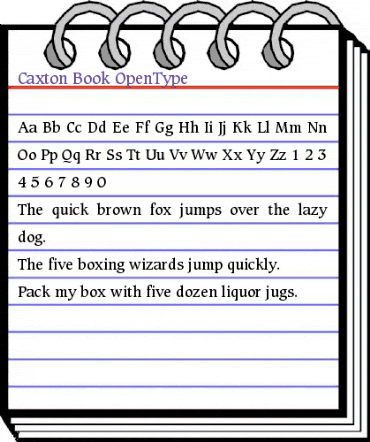 Caxton Book animated font preview Caxton Book animated font preview