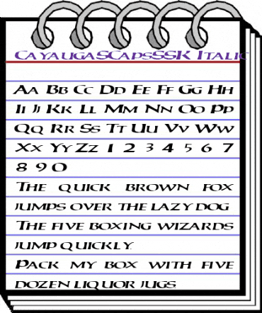 CayaugaSCapsSSK Italic animated font preview CayaugaSCapsSSK Italic animated font preview