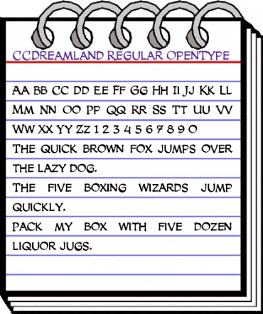 CCDreamland Regular animated font preview
