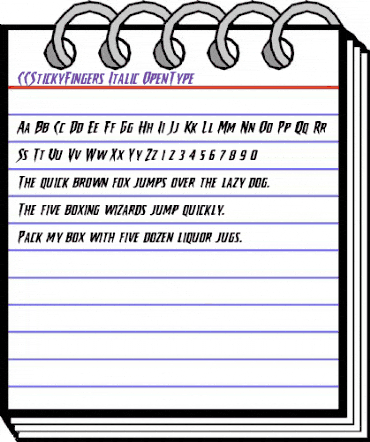 CCStickyFingers Italic animated font preview CCStickyFingers Italic animated font preview