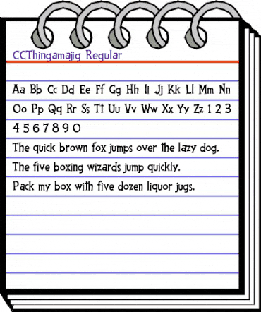 CCThingamajig Regular animated font preview