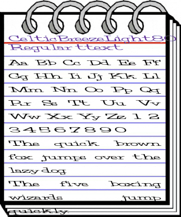 CelticBreezeLight80 Regular animated font preview