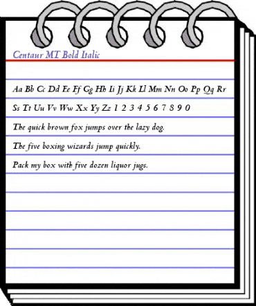 Centaur MT Bold Italic animated font preview Centaur MT Bold Italic animated font preview