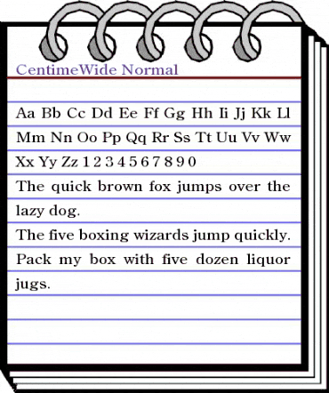 CentimeWide Normal animated font preview