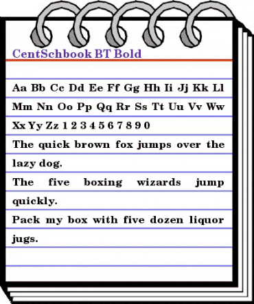 CentSchbook BT Bold animated font preview