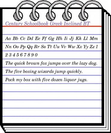 CentSchbkGreek BT Inclined animated font preview CentSchbkGreek BT Inclined animated font preview