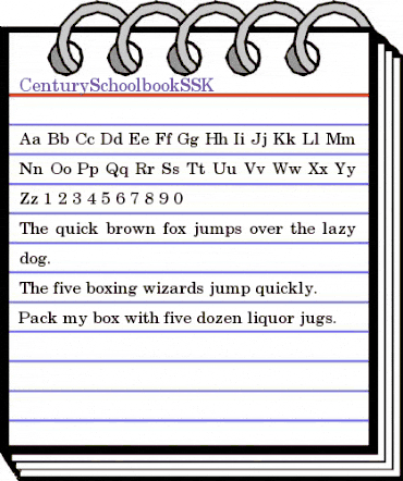 CenturySchoolbookSSK Regular animated font preview