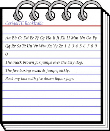 CerigoITC Italic animated font preview
