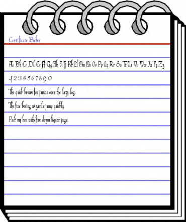 Certificate Becker Normal animated font preview