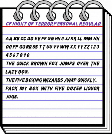 CF Night of Terror PERSONAL Regular animated font preview