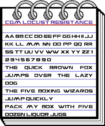 CGM Locust Resistance Regular animated font preview CGM Locust Resistance Regular animated font preview