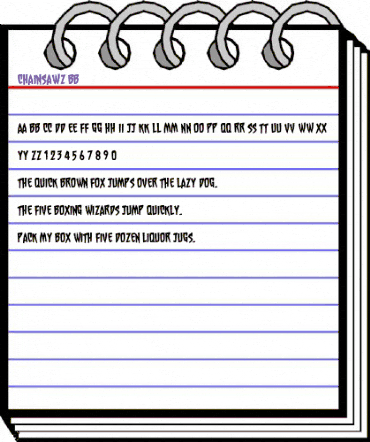 Chainsawz BB Regular animated font preview