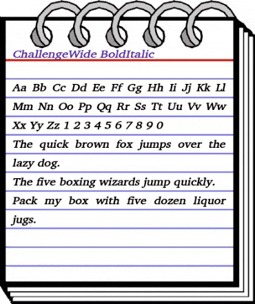 ChallengeWide BoldItalic animated font preview ChallengeWide BoldItalic animated font preview