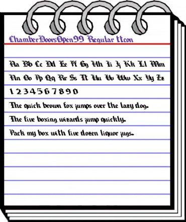 ChamberDoorsOpen99 Regular animated font preview ChamberDoorsOpen99 Regular animated font preview