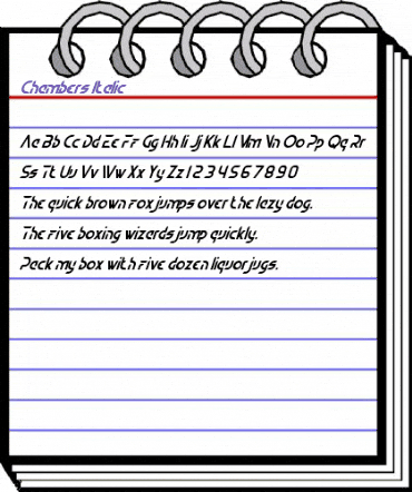 Chambers Italic Regular animated font preview Chambers Italic Regular animated font preview