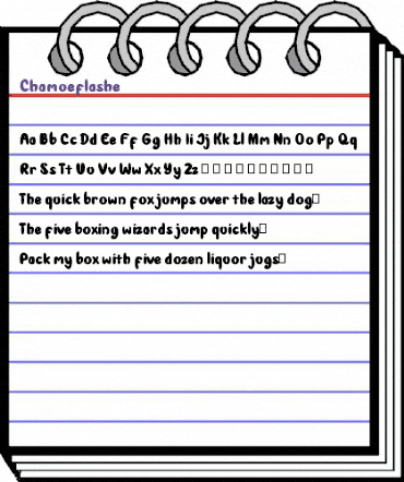 Chamoeflashe Regular animated font preview Chamoeflashe Regular animated font preview