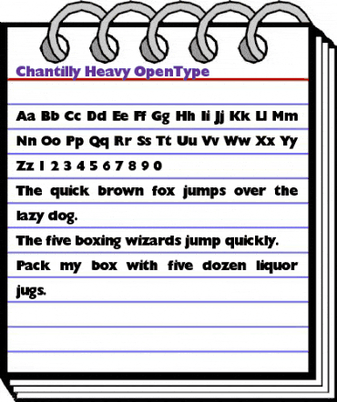 Chantilly-Heavy Regular animated font preview