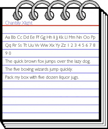 Chantilly-Xlight Regular animated font preview Chantilly-Xlight Regular animated font preview