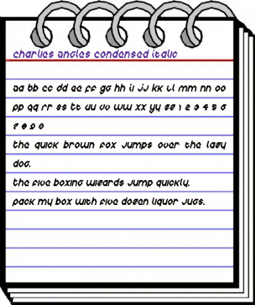 Charlie's Angles Condensed Italic Condensed Italic animated font preview